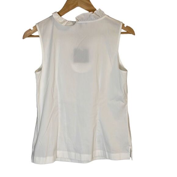 RSVP by TALBOTS Women White Poplin Blouse Ruffle Pineapple Embellished Small New - Picture 5 of 10